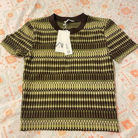 ZARA JACQUARD T-SHIRT size S - Picture 10 of 11